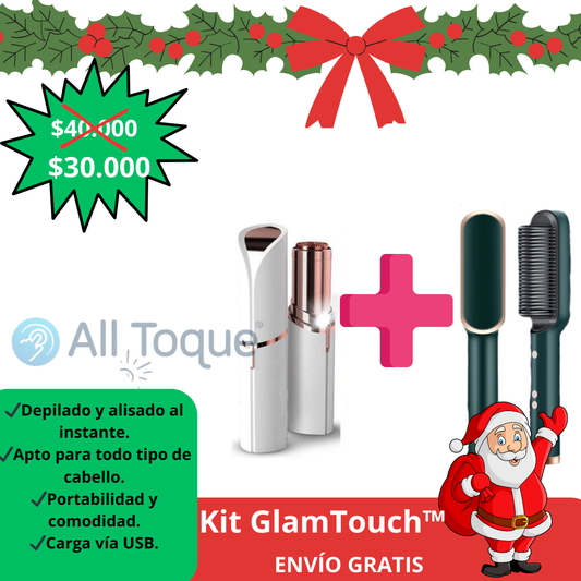 GlamTouch™ Kit Depiladora Facial + Cepillo Alisador